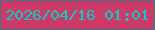 文字の大きさ：5、枠の色：417288、背景の色：cc3a67、文字の色：0bccc6 無料ブログパーツのブログ時計