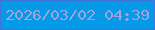 文字の大きさ：4、枠の色：4174d8、背景の色：059ae7、文字の色：a3a2dc 無料ブログパーツのブログ時計