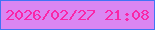 文字の大きさ：3、枠の色：4174f5、背景の色：db86f2、文字の色：fa26a8 無料ブログパーツのブログ時計
