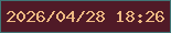 文字の大きさ：3、枠の色：417676、背景の色：501a27、文字の色：eeb982 無料ブログパーツのブログ時計