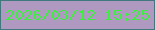 文字の大きさ：1、枠の色：41787d、背景の色：af99c1、文字の色：3def41 無料ブログパーツのブログ時計