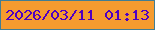 文字の大きさ：5、枠の色：417d93、背景の色：f59b2f、文字の色：4f00c2 無料ブログパーツのブログ時計