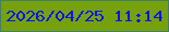 文字の大きさ：3、枠の色：417f67、背景の色：76a10a、文字の色：0513f6 無料ブログパーツのブログ時計