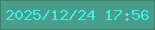 文字の大きさ：3、枠の色：41805d、背景の色：499d8a、文字の色：37f2e7 無料ブログパーツのブログ時計