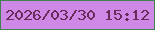 文字の大きさ：4、枠の色：41814e、背景の色：cd89e5、文字の色：6c2857 無料ブログパーツのブログ時計