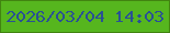 文字の大きさ：3、枠の色：418410、背景の色：56b61e、文字の色：295194 無料ブログパーツのブログ時計