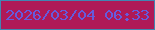 文字の大きさ：4、枠の色：4185b2、背景の色：af1957、文字の色：655bdd 無料ブログパーツのブログ時計