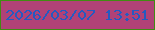 文字の大きさ：3、枠の色：418c13、背景の色：b14277、文字の色：255ac1 無料ブログパーツのブログ時計