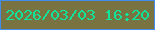 文字の大きさ：2、枠の色：418ced、背景の色：797341、文字の色：10e49b 無料ブログパーツのブログ時計