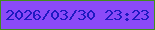 文字の大きさ：3、枠の色：418e1b、背景の色：8b4af8、文字の色：1f19c2 無料ブログパーツのブログ時計