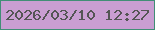 文字の大きさ：1、枠の色：418e76、背景の色：c99ed2、文字の色：545555 無料ブログパーツのブログ時計
