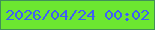 文字の大きさ：2、枠の色：419157、背景の色：6ce730、文字の色：3f5ff5 無料ブログパーツのブログ時計