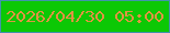 文字の大きさ：3、枠の色：4193aa、背景の色：0cc805、文字の色：df9442 無料ブログパーツのブログ時計