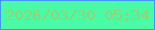 文字の大きさ：4、枠の色：4194f9、背景の色：4bfaa6、文字の色：91d477 無料ブログパーツのブログ時計