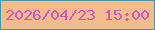 文字の大きさ：1、枠の色：4198a7、背景の色：f2bc8d、文字の色：cf59be 無料ブログパーツのブログ時計