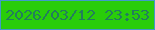 文字の大きさ：3、枠の色：419ac9、背景の色：29cd0a、文字の色：227e5c 無料ブログパーツのブログ時計