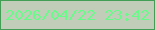 文字の大きさ：3、枠の色：419e54、背景の色：c2cdb9、文字の色：69fb8a 無料ブログパーツのブログ時計