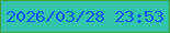 文字の大きさ：2、枠の色：419f37、背景の色：34c4ab、文字の色：0658f7 無料ブログパーツのブログ時計