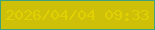文字の大きさ：5、枠の色：41a27b、背景の色：cec009、文字の色：e2d102 無料ブログパーツのブログ時計