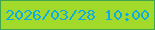 文字の大きさ：1、枠の色：41a64b、背景の色：a1da2a、文字の色：0eace3 無料ブログパーツのブログ時計