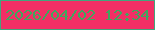 文字の大きさ：5、枠の色：41a67d、背景の色：f22f65、文字の色：3fa75d 無料ブログパーツのブログ時計