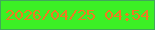 文字の大きさ：1、枠の色：41a859、背景の色：3cf025、文字の色：ee7922 無料ブログパーツのブログ時計