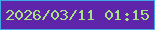 文字の大きさ：4、枠の色：41a8e6、背景の色：5e25aa、文字の色：a9e186 無料ブログパーツのブログ時計