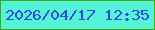 文字の大きさ：4、枠の色：41ab10、背景の色：53f3d7、文字の色：304cdc 無料ブログパーツのブログ時計