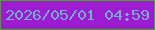 文字の大きさ：1、枠の色：41ad15、背景の色：9d1bd1、文字の色：73aecc 無料ブログパーツのブログ時計