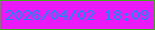 文字の大きさ：2、枠の色：41ad1d、背景の色：ea1af8、文字の色：178eee 無料ブログパーツのブログ時計
