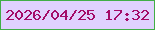 文字の大きさ：2、枠の色：41ae46、背景の色：e0d1fe、文字の色：a40b68 無料ブログパーツのブログ時計