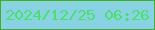 文字の大きさ：5、枠の色：41af25、背景の色：89d2e4、文字の色：46e464 無料ブログパーツのブログ時計
