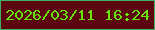 文字の大きさ：2、枠の色：41af66、背景の色：5c0610、文字の色：66e50e 無料ブログパーツのブログ時計