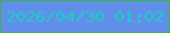 文字の大きさ：1、枠の色：41b346、背景の色：628eeb、文字の色：1dcec0 無料ブログパーツのブログ時計