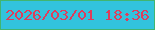 文字の大きさ：3、枠の色：41b570、背景の色：32c3dd、文字の色：de3d5b 無料ブログパーツのブログ時計