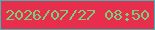 文字の大きさ：4、枠の色：41b6b8、背景の色：e72e4d、文字の色：7acf7a 無料ブログパーツのブログ時計