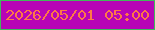 文字の大きさ：4、枠の色：41b95b、背景の色：b705b6、文字の色：fe7846 無料ブログパーツのブログ時計