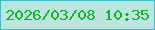 文字の大きさ：5、枠の色：41bdc8、背景の色：bbe5de、文字の色：0bb828 無料ブログパーツのブログ時計