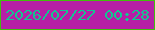 文字の大きさ：4、枠の色：41be0d、背景の色：b61fa6、文字の色：12c691 無料ブログパーツのブログ時計