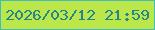 文字の大きさ：1、枠の色：41bebc、背景の色：bce74a、文字の色：24858a 無料ブログパーツのブログ時計