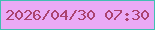 文字の大きさ：5、枠の色：41bfb2、背景の色：eaaaf5、文字の色：ab426f 無料ブログパーツのブログ時計