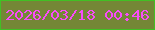 文字の大きさ：2、枠の色：41c024、背景の色：748736、文字の色：f94cfa 無料ブログパーツのブログ時計