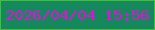 文字の大きさ：5、枠の色：41c037、背景の色：15885e、文字の色：e30ed8 無料ブログパーツのブログ時計