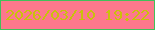 文字の大きさ：2、枠の色：41c05a、背景の色：fd788c、文字の色：c9c10b 無料ブログパーツのブログ時計