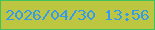 文字の大きさ：5、枠の色：41c25b、背景の色：bdc640、文字の色：359ae9 無料ブログパーツのブログ時計