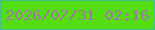 文字の大きさ：1、枠の色：41c28a、背景の色：54dd13、文字の色：9e7ba6 無料ブログパーツのブログ時計