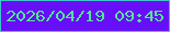 文字の大きさ：4、枠の色：41c3cb、背景の色：670ff8、文字の色：53e696 無料ブログパーツのブログ時計