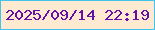 文字の大きさ：5、枠の色：41c3ed、背景の色：feead0、文字の色：680fa6 無料ブログパーツのブログ時計