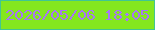 文字の大きさ：2、枠の色：41c692、背景の色：84e71e、文字の色：a876f6 無料ブログパーツのブログ時計