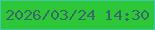 文字の大きさ：4、枠の色：41c6b0、背景の色：2dc837、文字の色：396a69 無料ブログパーツのブログ時計